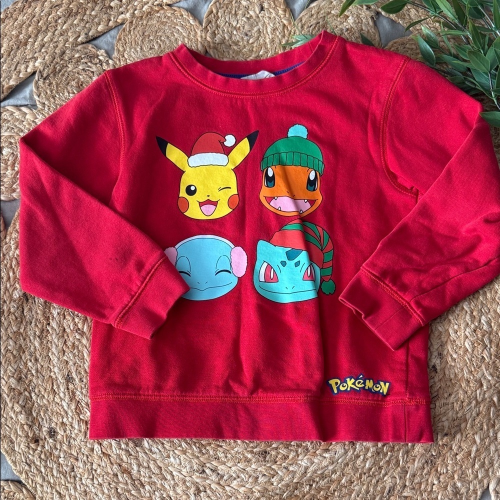 H&M X Pokemon Red winter Sweatshirt. Size 4-6y